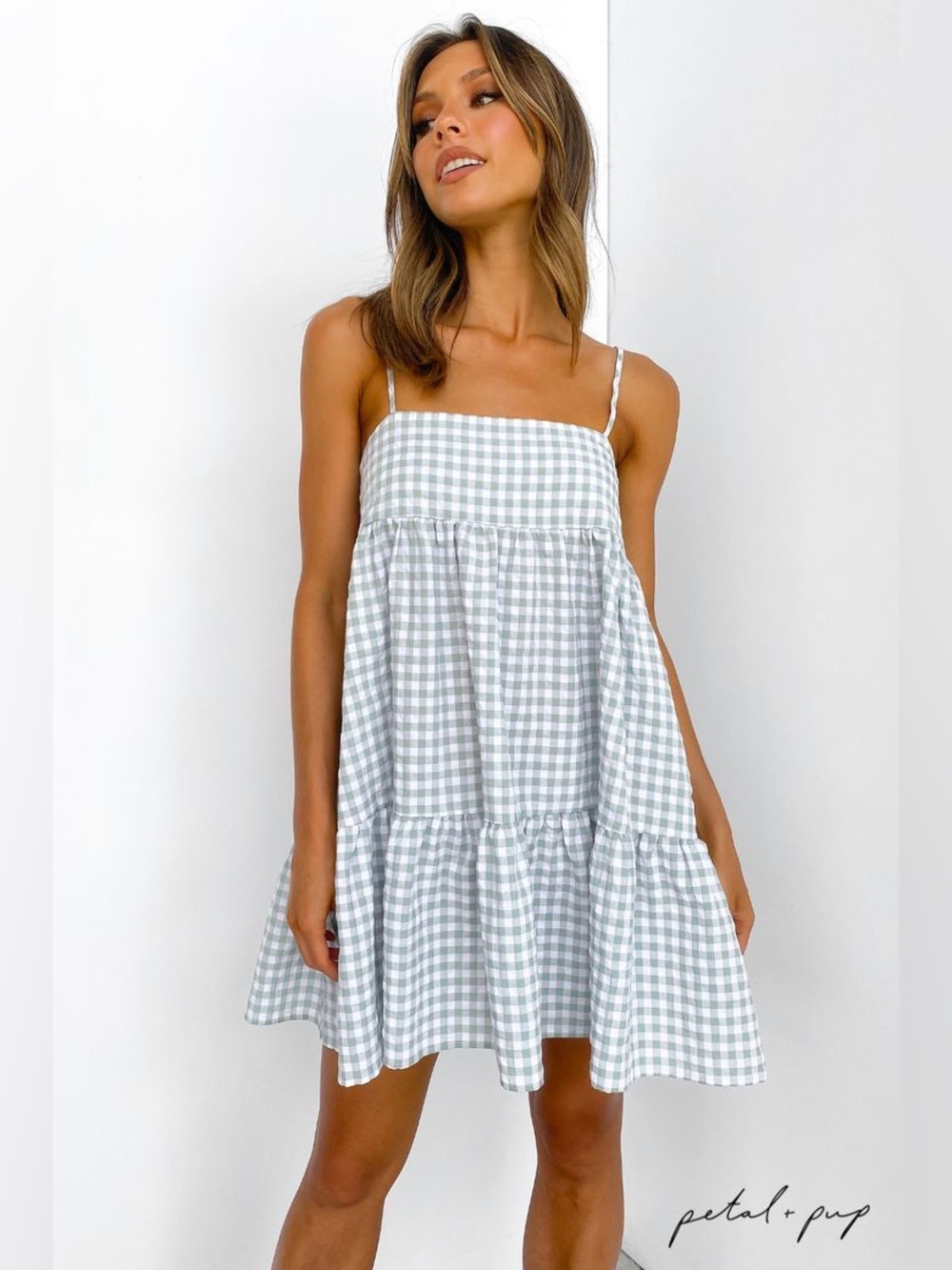 Petal and Pup | Blue Gingham Dress
